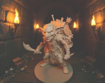Goblin Adventurer Miniature, Fantasy RPG Figure, Dungeon Crawler, Tabletop Gaming Gift