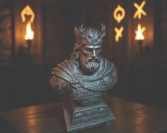 Freyr God Bust, Norse Mythology, Vikings, Nordic Warrior Statue, Collectible Figure