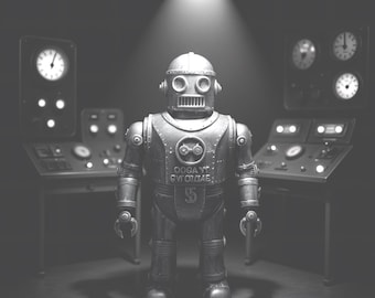 Retro 1950's Style Robot, Vintage Sc-Fi Robot Figure, Atomic Age 3D Printed