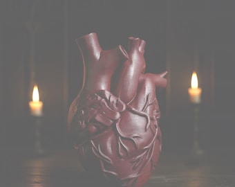 Anatomical Heart Vase, Dark Academia Dried Flowers Holder, Gothic Home Décor