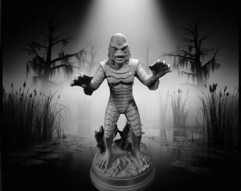 Creature from the Black Lagoon inspired Statue, 1950s Horror Style Monster Figure