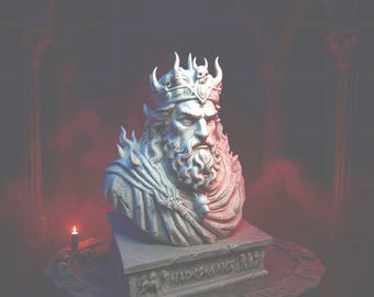 Hades Bust, Greek God of the Underworld Statue, Mythology Sculpture, Infernal King
