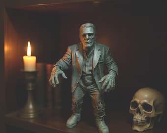 Frankenstein Monster Inspired Statue, Horror Figure 3D Print, Vintage Style