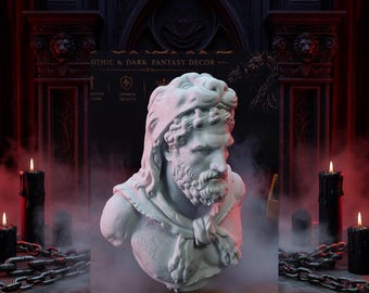 Hercules Bust Statue, Greek Mythology Sculpture, Ancient Warrior Statue