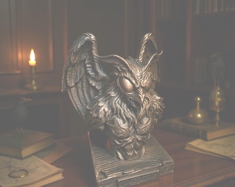 Mothman Bust Statue, Cryptid Collectible Figure, Myth & Legend Display Piece
