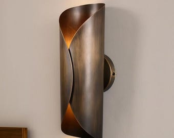 Polished Brass Wall Sconce – No Lacquer Finish | Mid-Century Modern Light by TheMidModLightCo