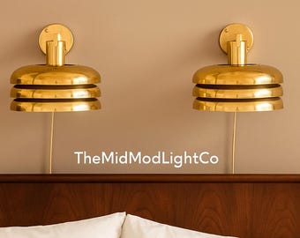 Mid-Century Modern Brass Wall Sconce | Bedside Globe Light | Minimalist Bedroom Lighting | TheMidModLightCo
