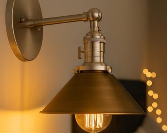 Brushed Brass Wall Sconce | Mid-Century Modern Lighting