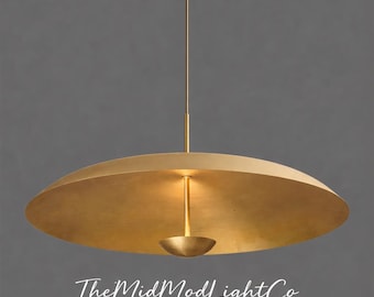 Lámpara colgante de latón moderna de mediados de siglo / Lámpara de techo de estilo escandinavo / Lámpara colgante minimalista dorada / Iluminación moderna retro