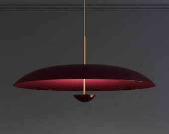 Modern Red Dome Pendant Light | Luxury Ceiling Hanging Lamp | Contemporary LED Fixture for Living Room, Kitchen Island & Dining Area