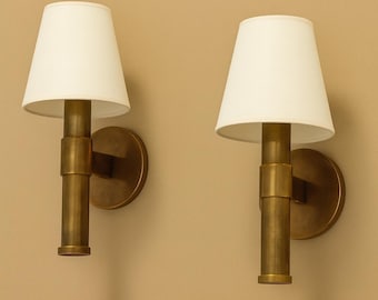 Aplique de pared de latón moderno de mediados de siglo / Lámpara de noche de inspiración vintage / Lámpara de pared retro hecha a mano