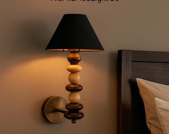 Mid-Century Modern Wall Sconce | Handmade Wood & Brass Bedside Lamp | Retro Bedroom Lighting | TheMidModLightCo