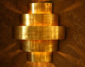 Handmade Art Deco Brass Wall Sconce | Golden Luxury Wall Light