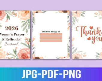 Women’s Prayer,  Reflection Journal – Christian Devotional & Bible Study PDF | Printable Spiritual Planner