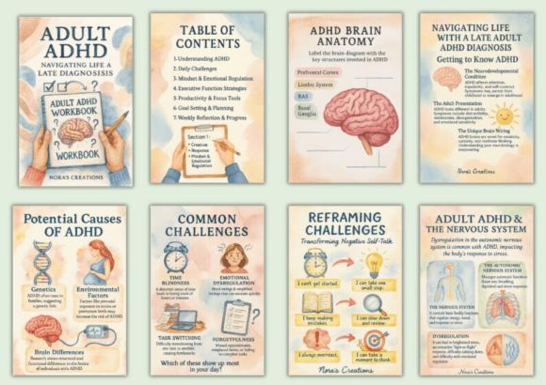Adult ADHD Workbook – Printable PDF, Focus & Productivity - Etsy