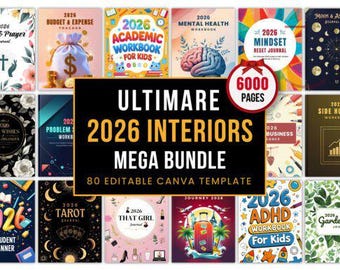 2026 KDP Interior Bundle 60+ Planners Journals Workbooks | Editable Canva Templates |