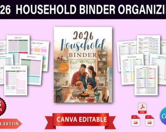 Household Binder | Home Management Planner | Meal, Budget & Cleaning Organizer