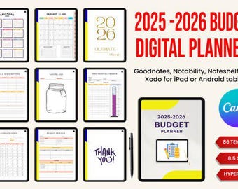 Digital Budget Planner | Canva Editable Money & Expense Tracker