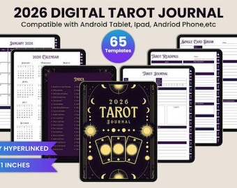 Tarot Kalender | Digitales Canva Tarot Arbeitsbuch für Legungen