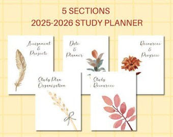 Study Planner | Editable Canva Student Planner | Printable Academic Organizer.