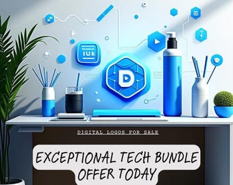 Modernes Tech Logo Bundle: KI, Cloud, Cybersicherheit (Instant Download)