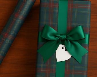Dark Green Tartan Plaid Gift Wrap - Holiday Wrapping Paper