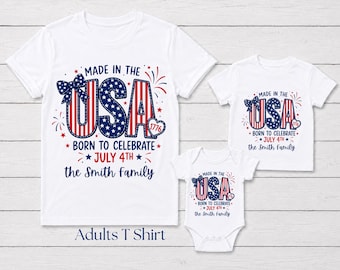 Personalized 4th Of July Shirt, Adults Celebration Tee, USA Patriotic Family Gift, Custom Name, Independence Day, Freedom, American Adult
