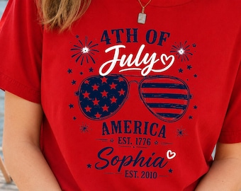 Personalized USA Anniversary Shirt, 4th July Tee, USA Independence Day Shirts, 4th July 250th Year Shirts, 4th July Family Shirts
