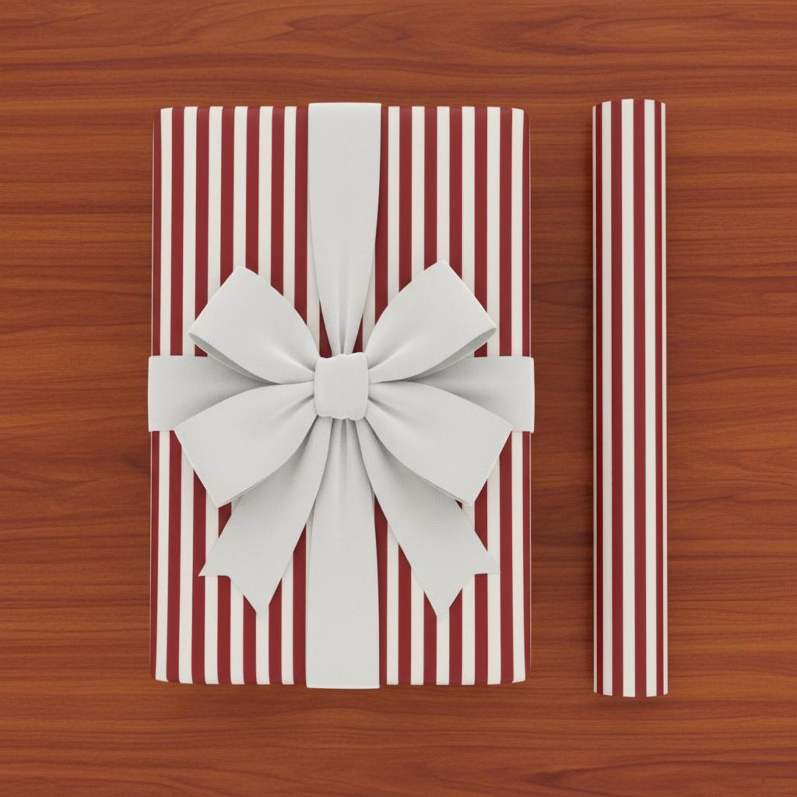 Strippy Rapping Paper Burgundy and White Striped Wrapping Paper | Candy Cane Stripe Gift Wrap ...