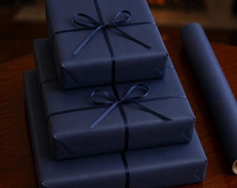 Solid Navy Wrapping Paper | Navy Blue Gift Wrap Roll