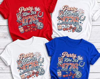 Party Like It’s 1776 America 250th Anniversary Kids Shirt, Patriotic Flag 4th of July Shirt,250 Years of Independence Shirt