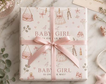 A Sweet Baby Girl is on the Way Wrapping Paper | Dance Pattern Gift Wrap Roll