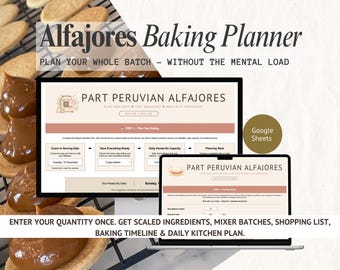 Alfajores Baking Planner for Google Sheets | Recipe Calculator, Timeline & Shopping List