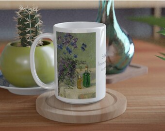 Mug inspiré de Gerda Wegener - nature morte avec fleurs bleues - vintage 1907 Art Design