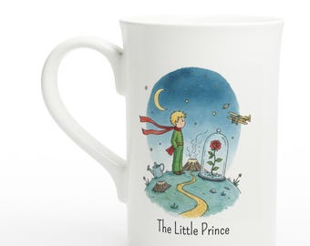 Mug mince Le Petit Prince - Mug à café et à thé en porcelaine 10 oz - Cadeau romantique pour la Saint-Valentin