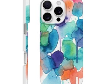 Coque de portable aquarelle abstraite - Design fin unique - Forte protection