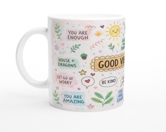 Mug Good Vibes Only – Tasse en céramique Positive Wishes – Cadeau boisson chaude