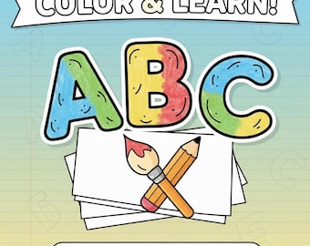 Bundel met alfabetkleurplaten | Afdrukbare ABC-werkbladen voor kinderen | Pdf direct downloaden