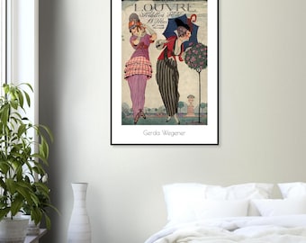 Art deco fashion muurkunst - illustratie Parijs - vintage ingelijste poster