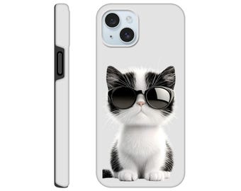 Coque de portable cool kitty avec lunettes de soleil - Mug chat unique en son genre - Protection solide et élégante
