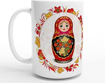 Mug Matryoshka en céramique au design unique - Cadeau de Saint-Valentin pour vos proches