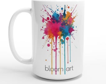 Mug design aquarelle - Tasse à café et à thé en céramique unique - Cadeau parfait pour les amateurs d'art