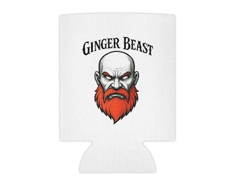 Enfriador de latas Ginger Beast: Funda divertida para cerveza - Regalo para papá