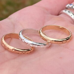 ROUNDED CELESTIAL BANDS - zodiac ring - celestial rings - star ring - moon ring - astronomy - astrology