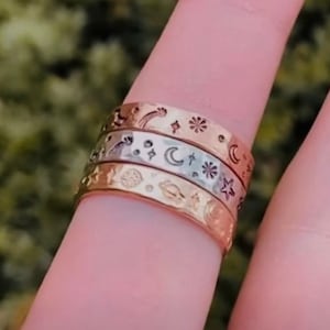CELESTIAL BANDS - celestial rings - star ring - moon ring - astronomy