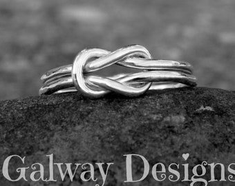 Love Knot Ring-LOVERS KNOT RING - sterling silver knot ring - rose pink gold knot ring - gold knot ring -sailor knot-double strand knot ring