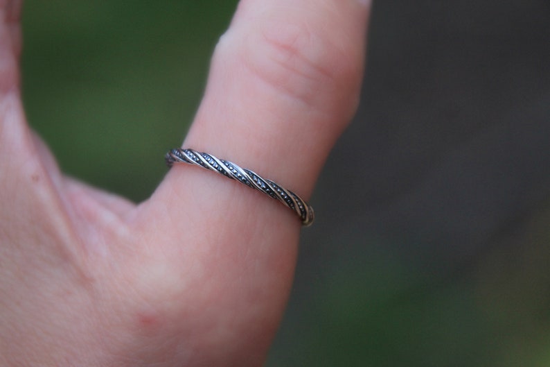 STACKING RINGS Sterling Silver Sparkly Twist Stacking Rings stacking rings stackable ring image 5