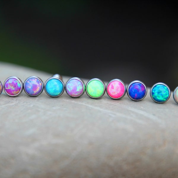 Piercing tragus - Piercing hélix de 4 mm - Piercing de oreja - Barra de acero inoxidable de 16 g - Pendientes con rosca interna - Joyería corporal - Cierre de rosca