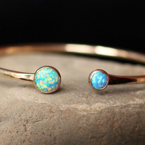 GOLD OPAL Bracelet Cuff Bracelet Adjustable Bracelet Etsy