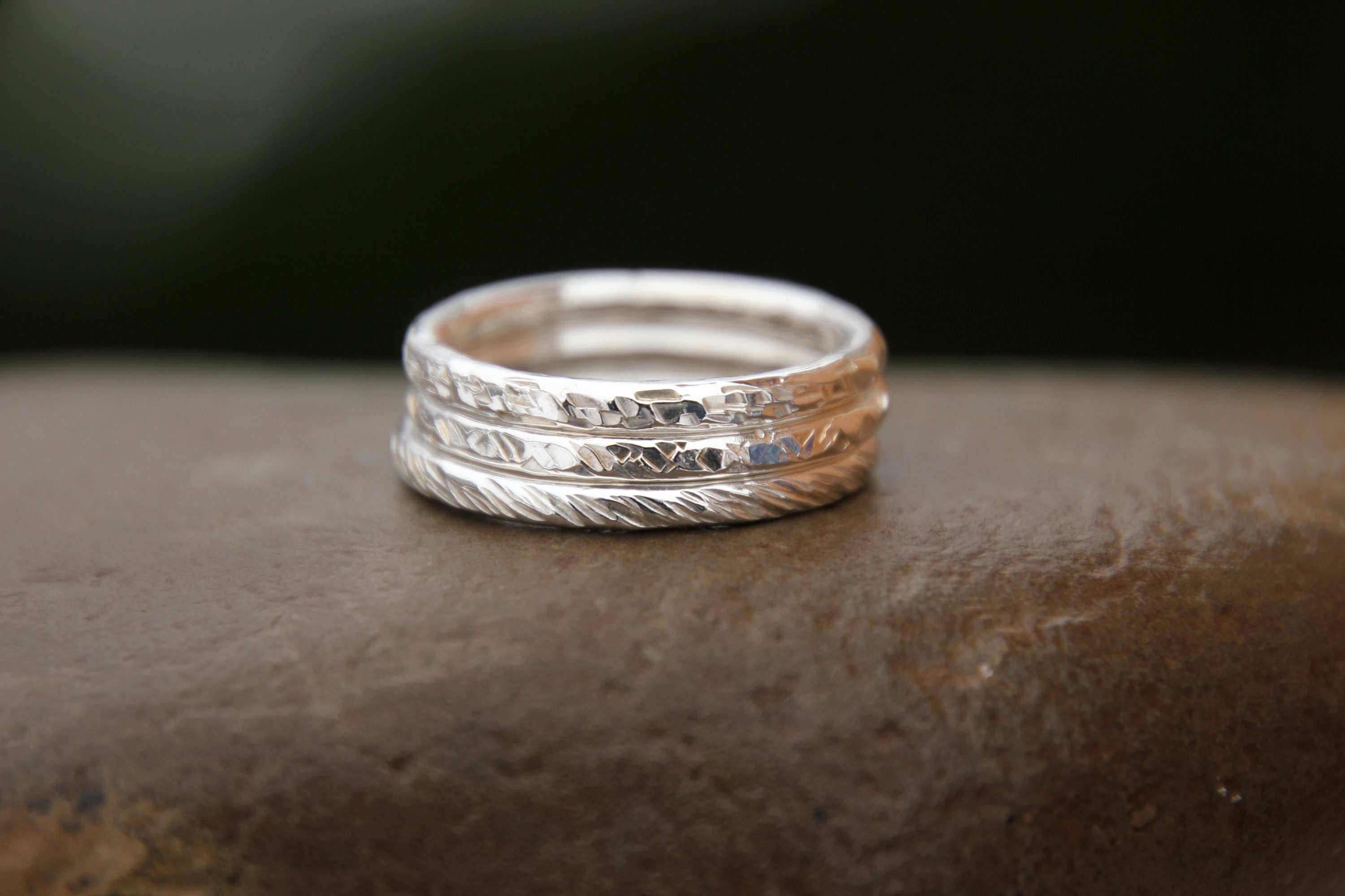 STACKING RINGS - Chunky Stacking Rings - Textured Stacking Rings ...